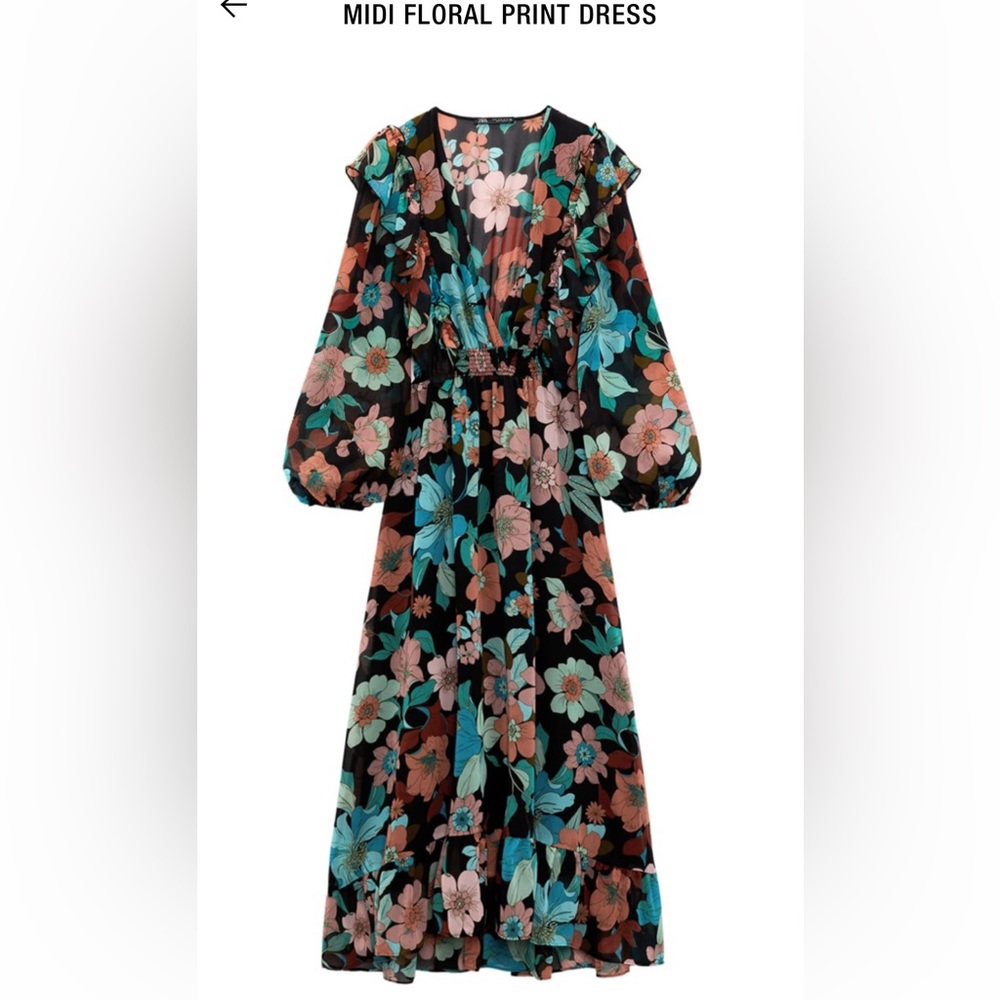 Zara floral midi dress